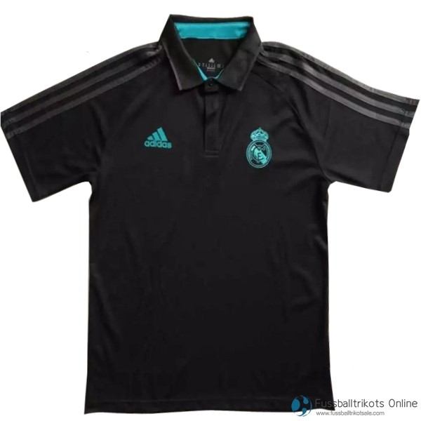 Real Madrid Polo 2017-18 Schwarz Fussballtrikots Günstig